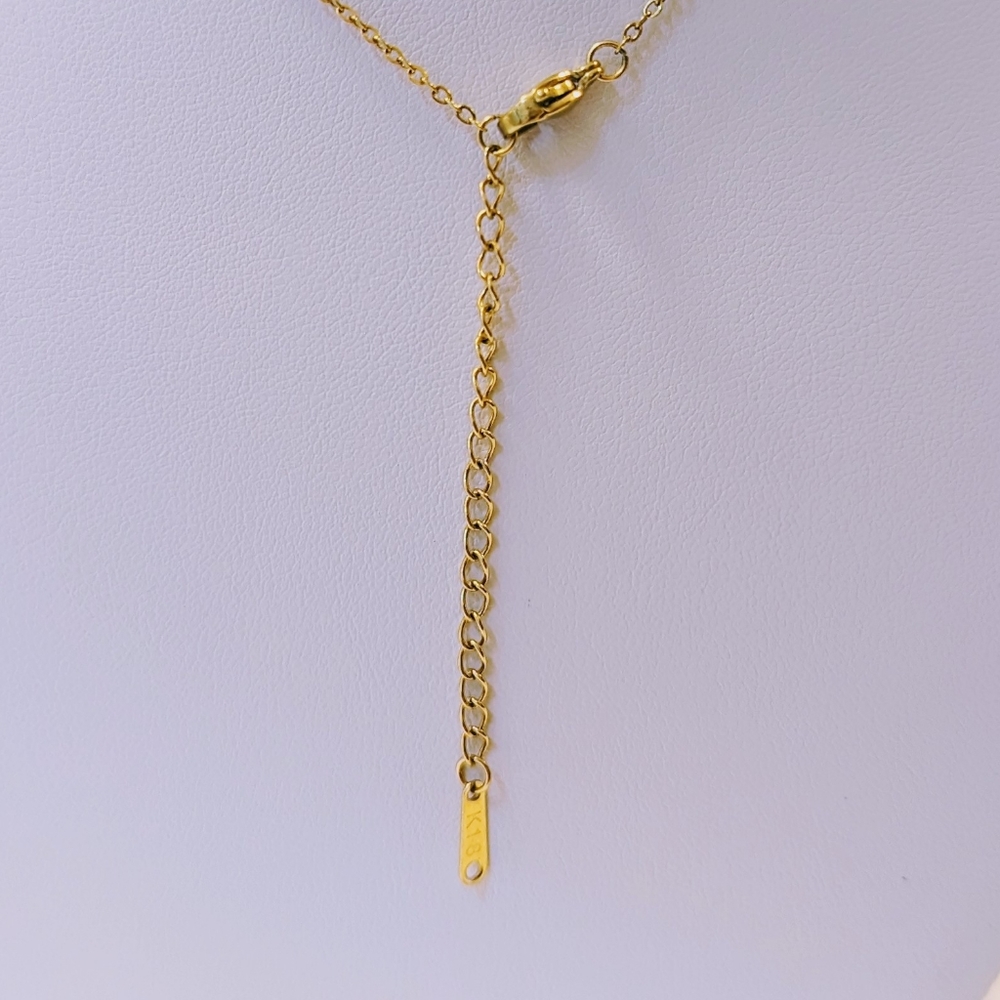 NWOT Gold & Diamond "H" Fashion Necklace - Picture 5 of 8